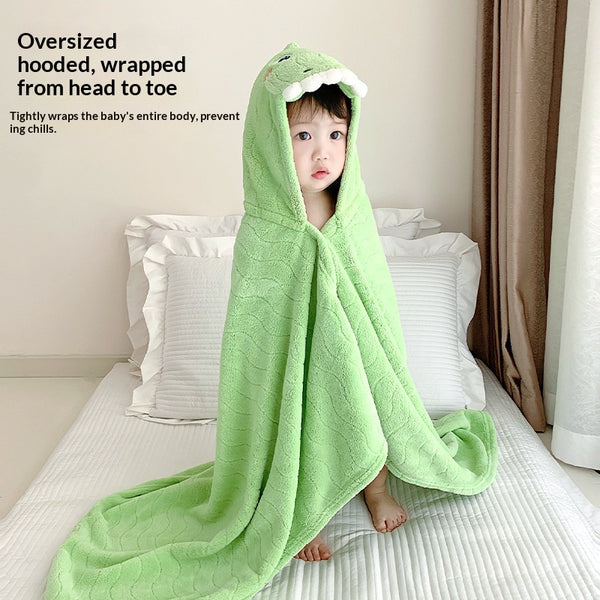 Kids' Cartoon Hooded Bath Towel Cape