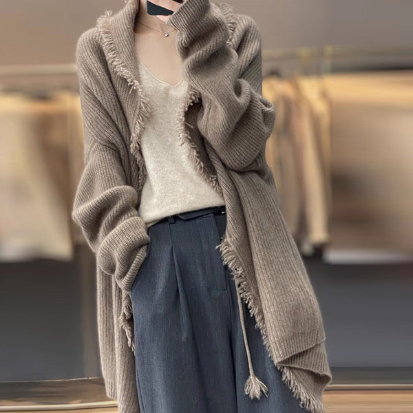 Loose Mid-Length Cardigan Sweater
