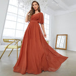 Half Sleeve Chiffon Sweetheart Dress