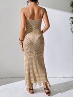 Sleeveless Tassel V-Neck Beach Dress