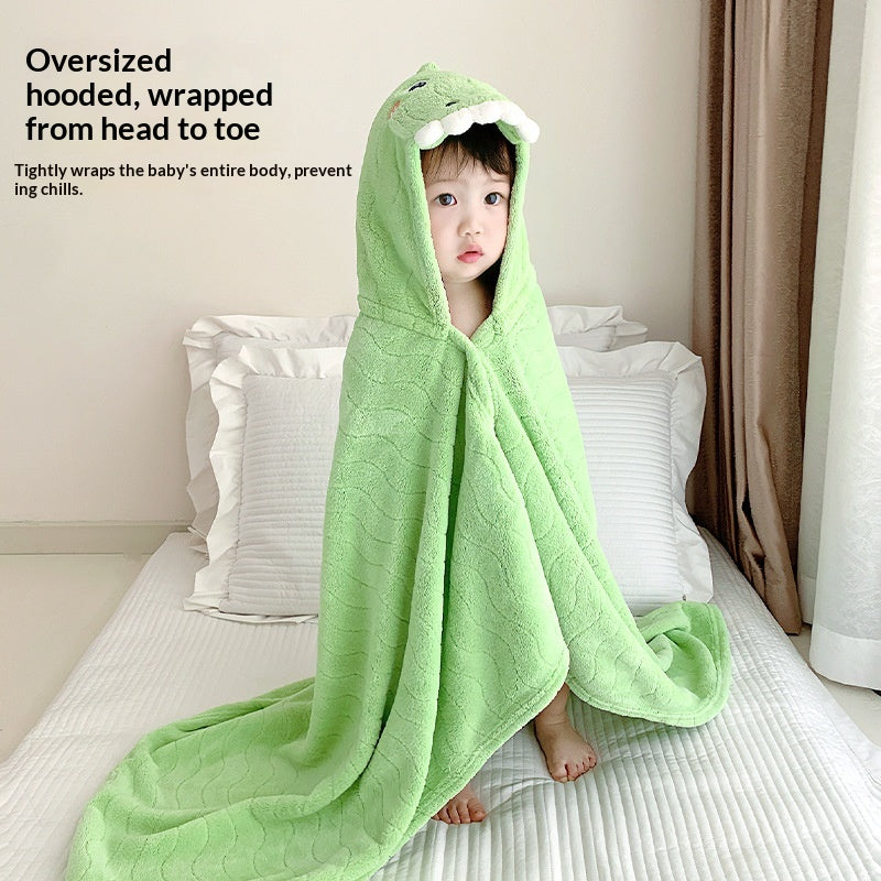 Kids' Cartoon Hooded Bath Towel Cape