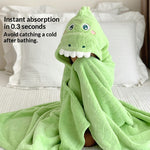 Kids' Cartoon Hooded Bath Towel Cape