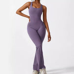Women's Sleeveless Flare Yoga Jumpsuit