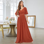 Half Sleeve Chiffon Sweetheart Dress
