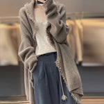Loose Mid-Length Cardigan Sweater