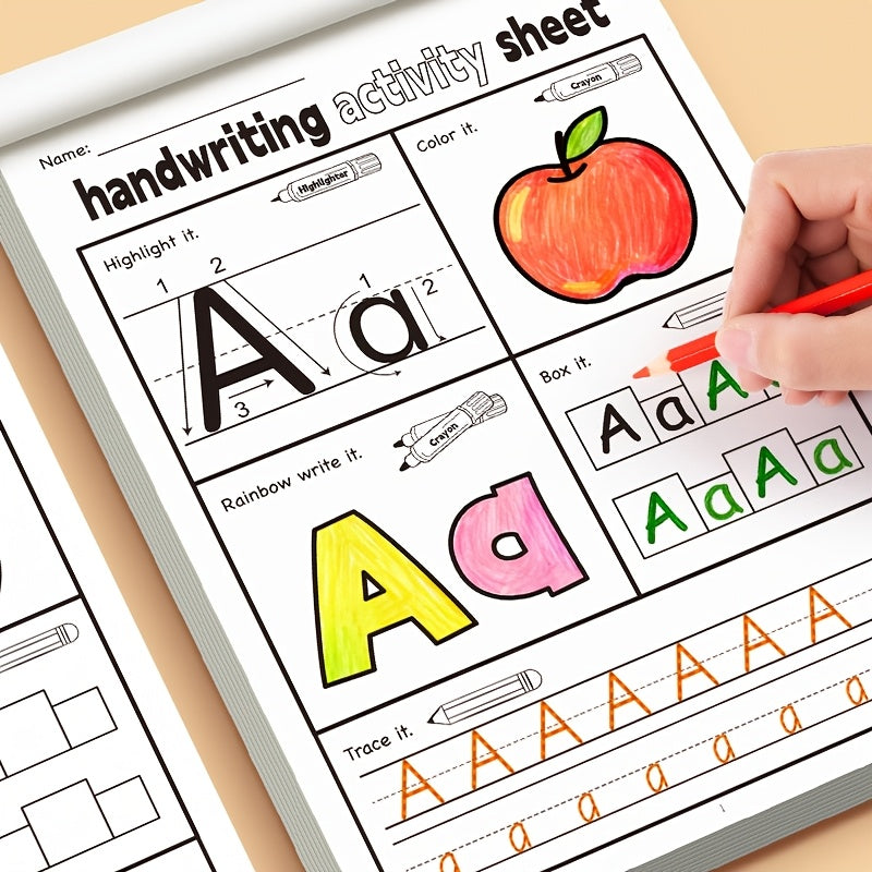 32-Page Kids Writing Workbook, Featuring The 26 English Letters A-Z, Pen Control Training, Tracing Practice, Coloring Letters, Perfect for Classroom Teaching And Back-To-School Supplies, Birthday/Festival Gift
