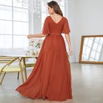 Half Sleeve Chiffon Sweetheart Dress