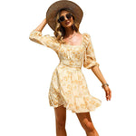 Boho Off-Shoulder Ruffle Dress