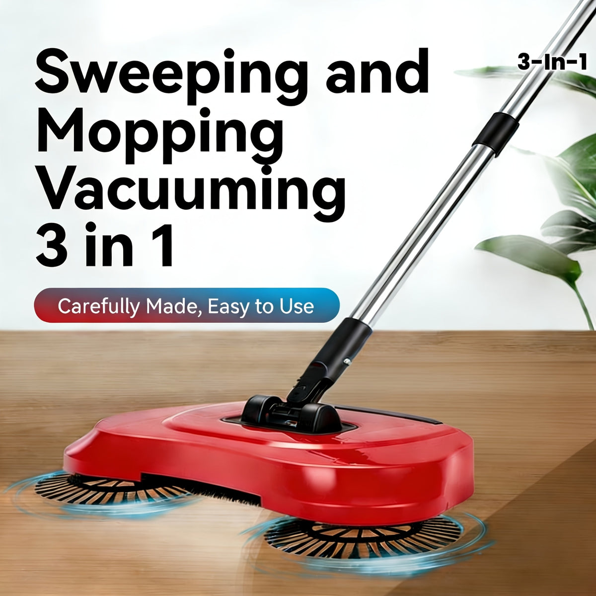 3-in-1 Long Handle Sweeping Mop