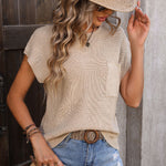 Acrylic Short Sleeve Sweater Top