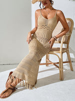 Sleeveless Tassel V-Neck Beach Dress