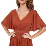 Half Sleeve Chiffon Sweetheart Dress