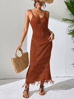 Sleeveless Tassel V-Neck Beach Dress