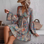 Elegant Floral Print Women Dress