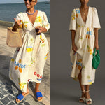 Casual Puff Sleeve Vacation Dress
